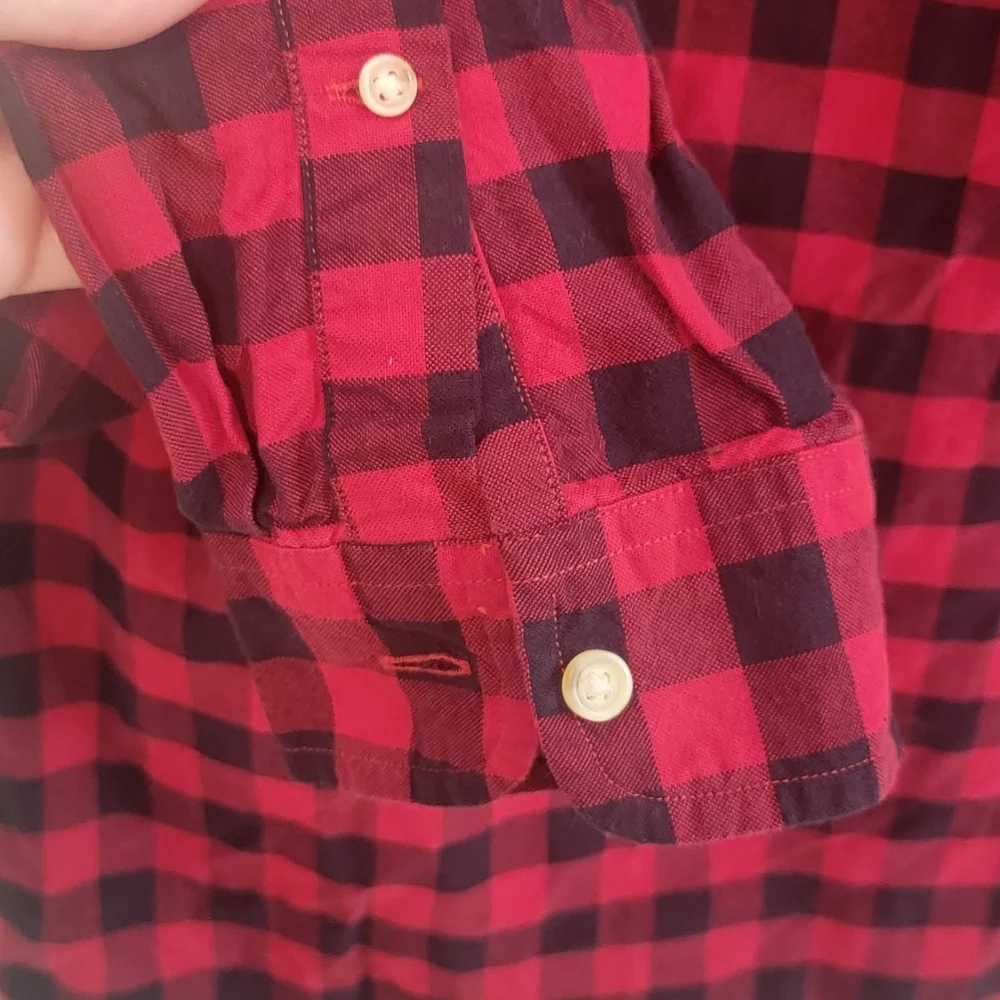 J.Crew Oxford Kumato Sunset Patch Flannel Graphic Shirt Mens‎ Size Large Slim